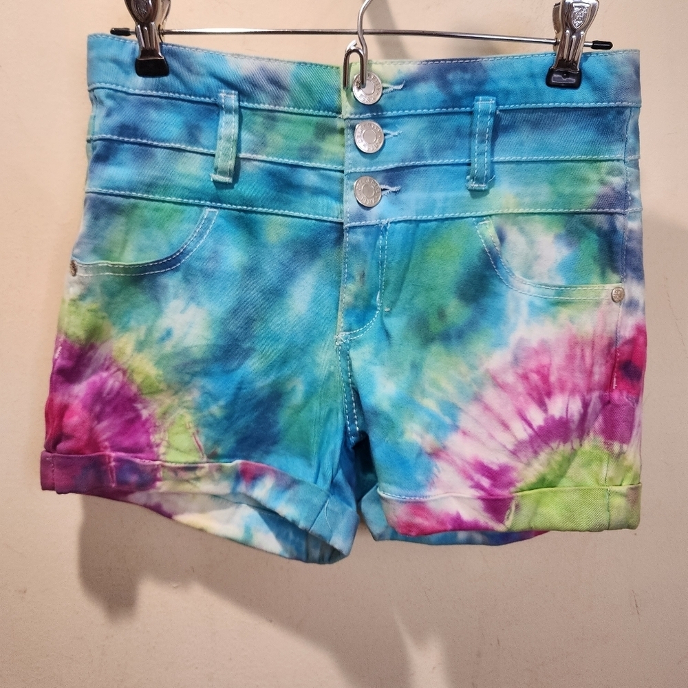 Celebrity Pink Jeans  Tie-Dye Rainbow  Denim Shorts Size 3